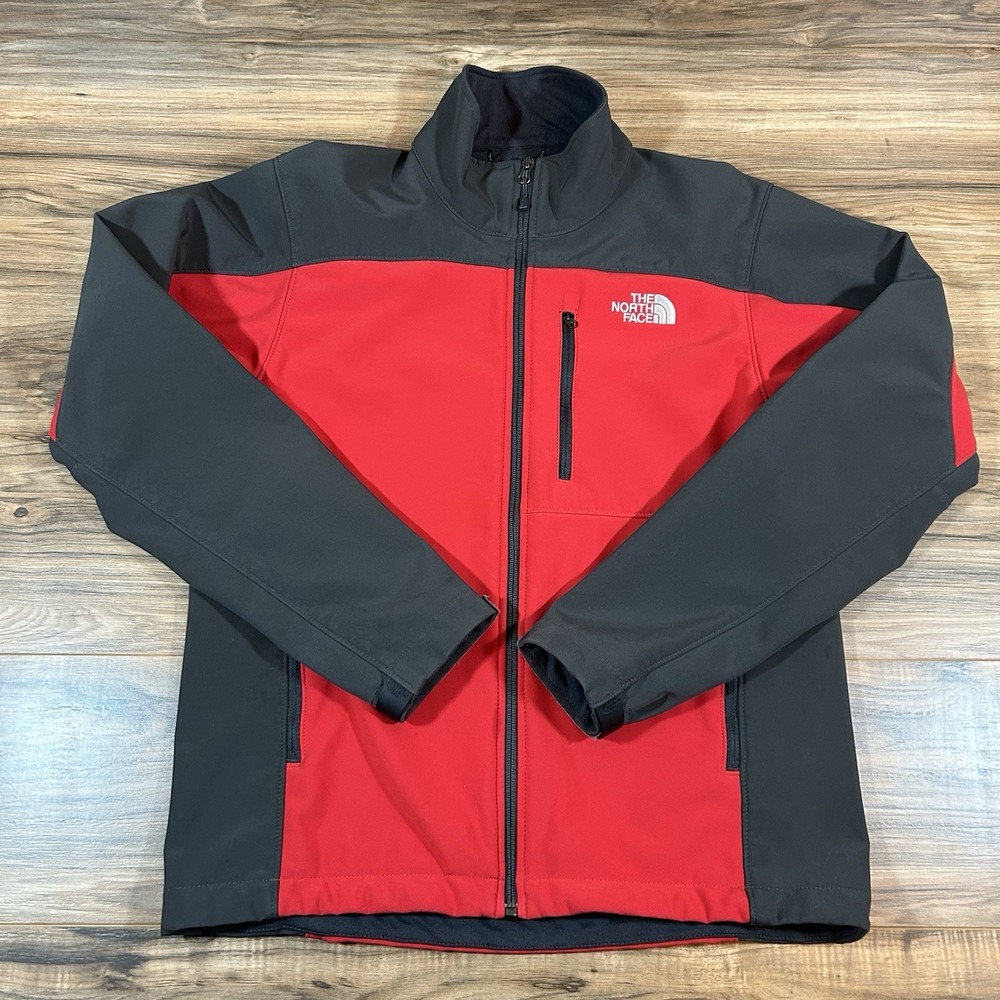The North Face Mens Small |Red| Full Zip Softshell Fleece Lined Jacket